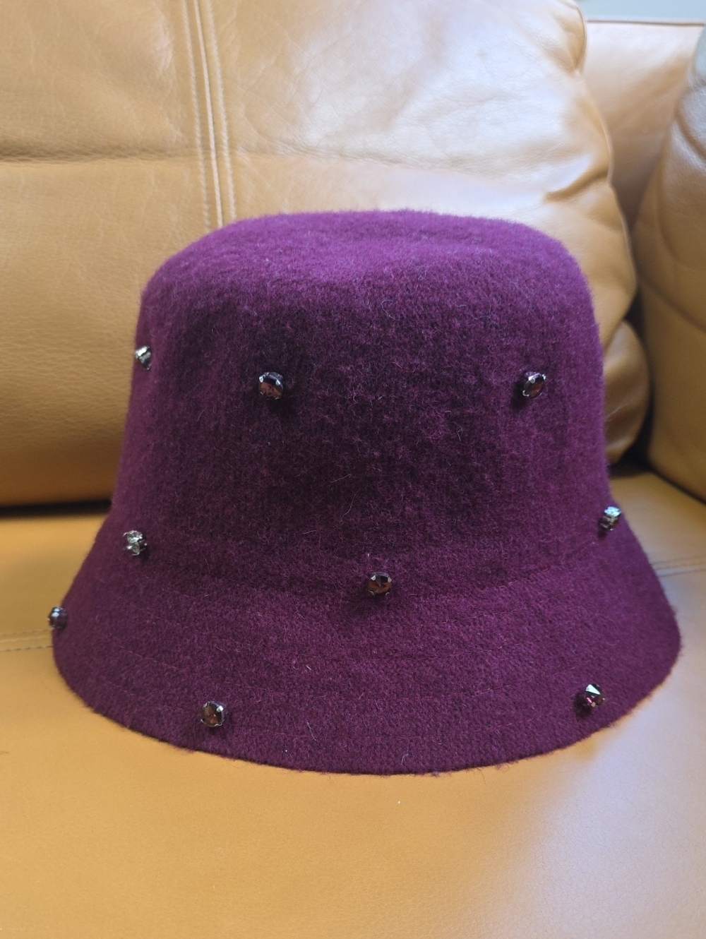 San Diego Hat Company Purple Embellished Wool Bucket Hat